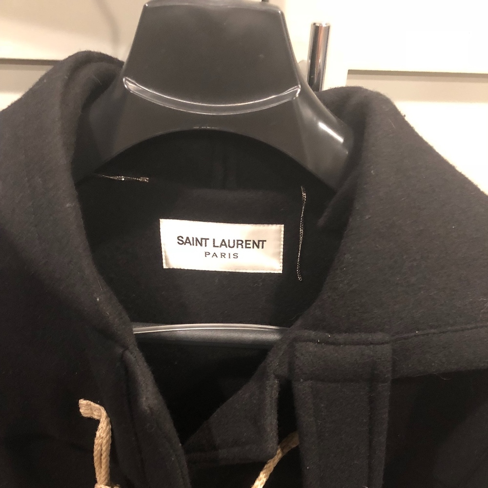 Saint Laurent Duffle Coat Black Wool 56 XXL YSL